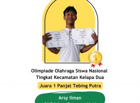 Arsy Ilman – Juara 1 Panjat Tebing Putra pada O2SN tingkat Kec. Kelapa Dua 2026